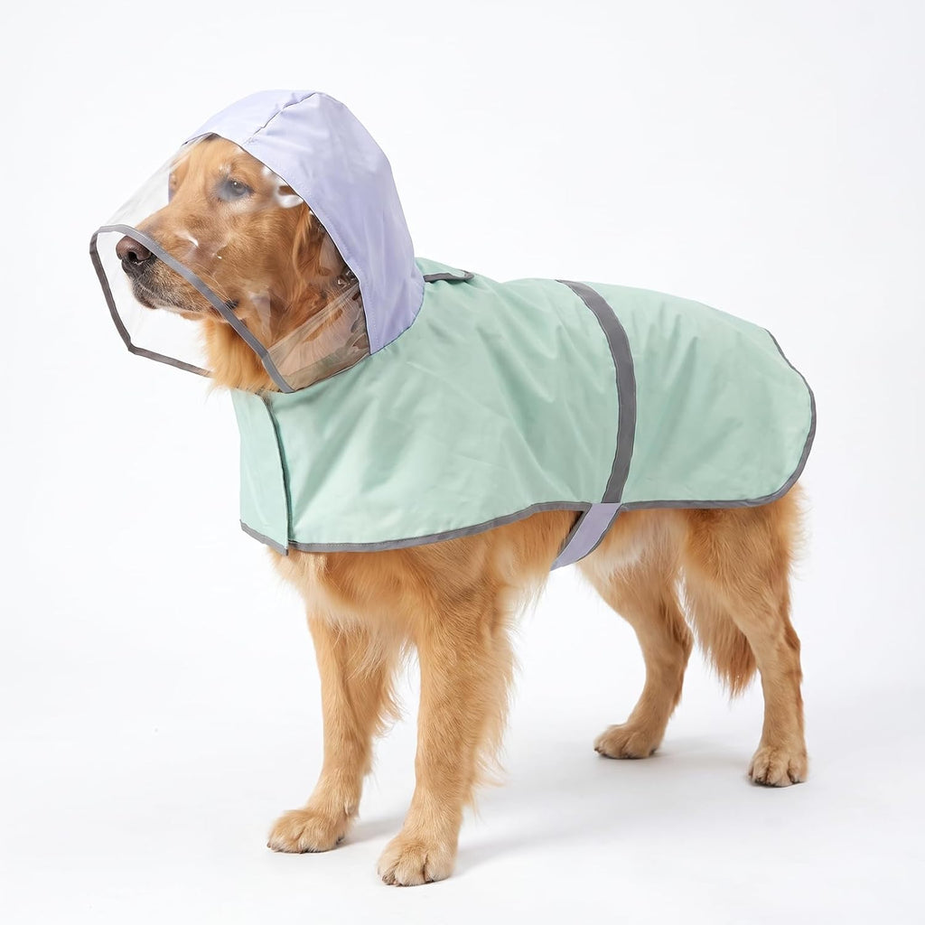 Clear Hood Dog Raincoat 2-in-1 Sun Protection for Medium Large Dogs，Medium