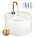 MISFANS Ceramic Cat Water Fountain, All-Ceramic Body, Pure Copper Spout
