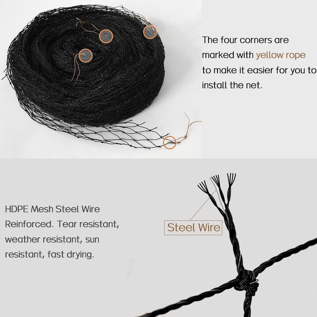 Cat Balcony Net, Steel Wire Reinforced, Anti-Fall Fence, Safety Net, Extra Strong (10 X 13 Ft)