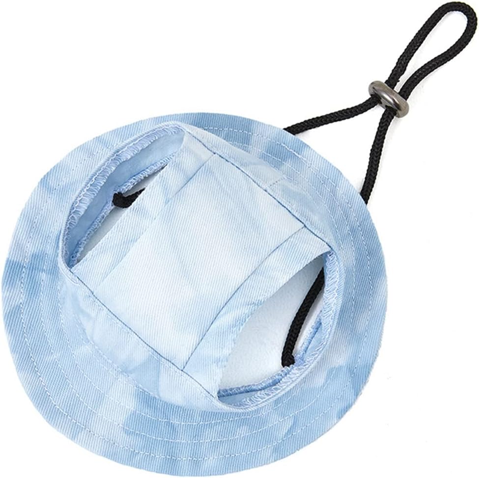 Round Brim Princess Hat Visor Hat Pet Dog Mesh Porous Sun Hat with Ear Holes for Small, Extra Small Dog Teddy, Pug, Chih
