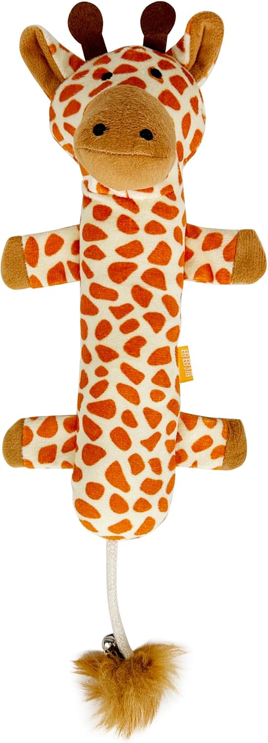 TTcat Large 11.42 Inch Giraffe Silvervine Cat Kick Toy, Crinkle Plush Cat Chew Pillow Toy with Bell Tail, Interactive Ki