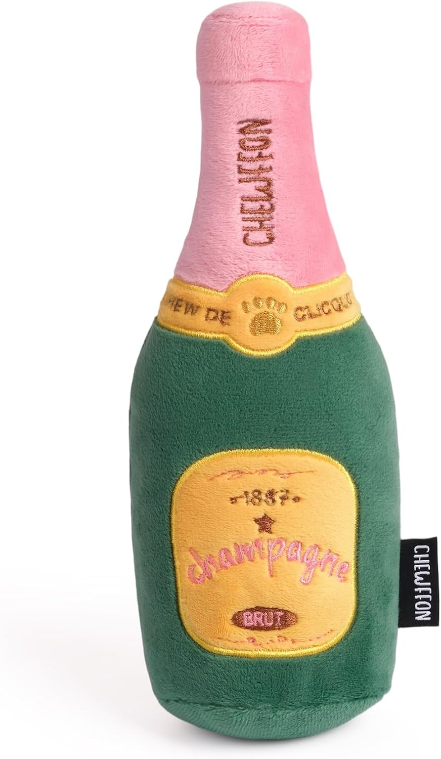 CHEWFFON Dog Toy, Interactive Champagne Shape Squeaky Toy for Boredom