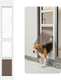 Dog Door for Sliding Glass Door, Adjustable Height 75 3/5" to 80", Aluminum Frame Sliding Door Dog Door Insert, Suitable