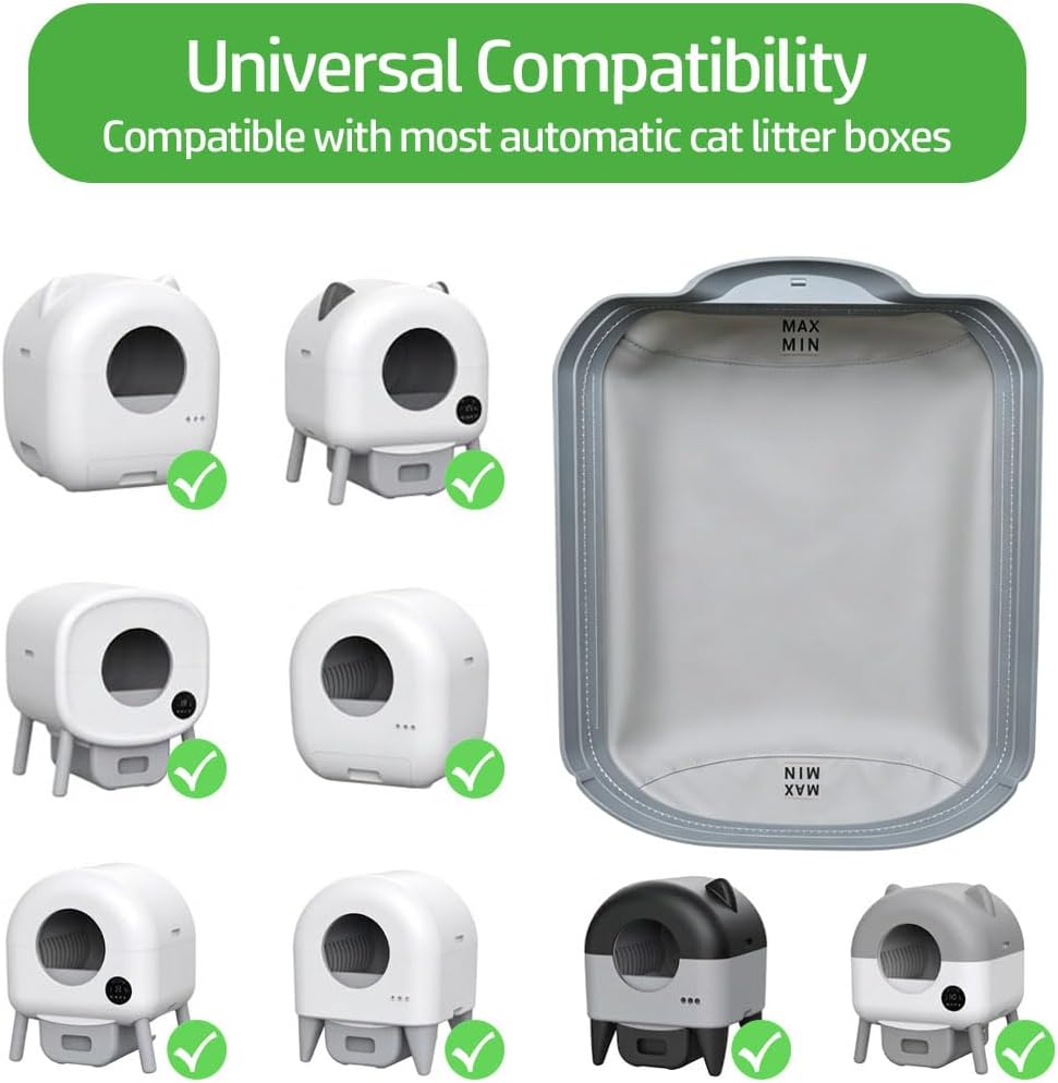 2 Pack Waterproof Pad with 40 liners for Tuya Cumrige and Fumoi Self Cleaning Litter Box, Automatic Cat Litter box liner