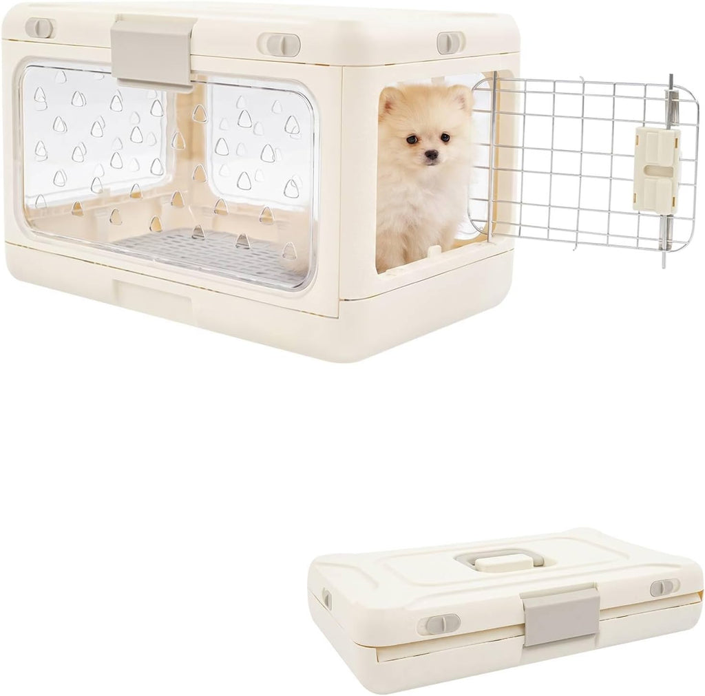 Foldable Hard Shell Pet Carrier, Collapsible Hard Sided Cat Carrier