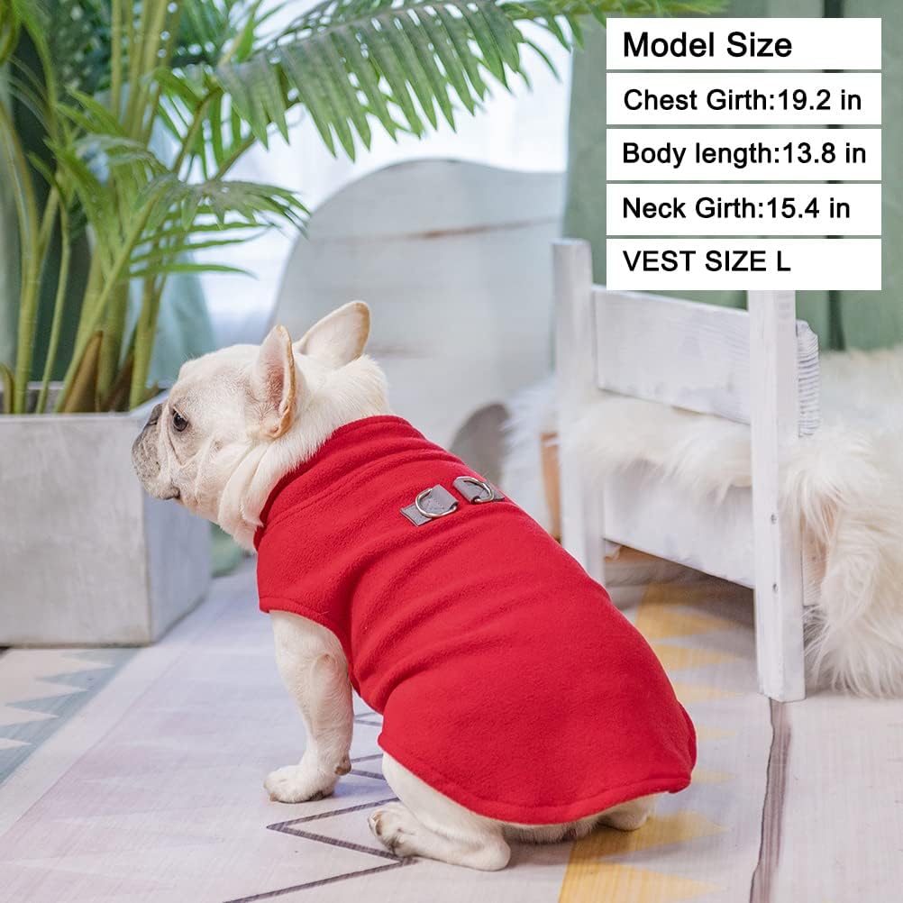 Dog Fleece Vest Sweater Winter Jacket for Small Medium Dogs- S