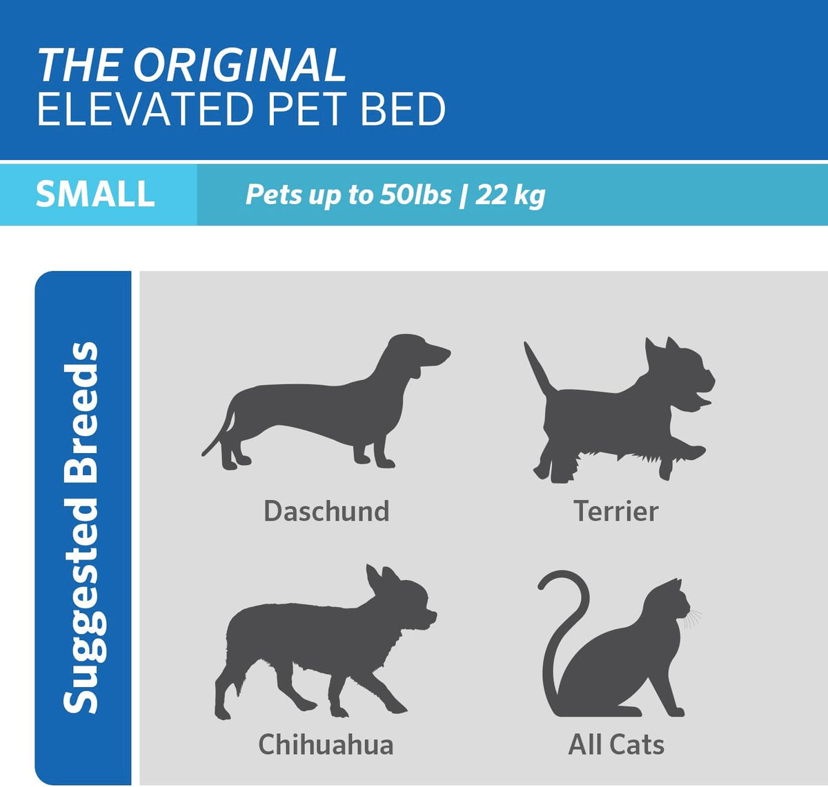 Coolaroo Original Elevated Dog Bed - Breathable Off-The-Ground Pet Bed with Cooling Fabric, Joint Relief & Moisture-Resi