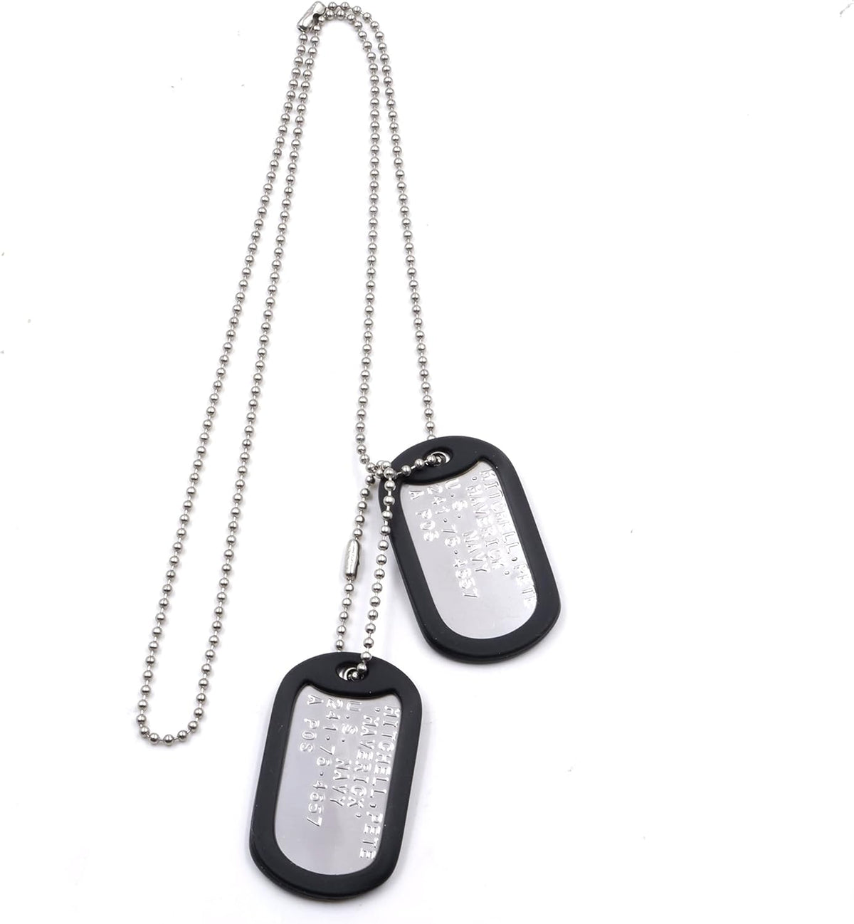 MAVERICK Stainless Steel Military Dog Tag Set Halloween Costume Prop