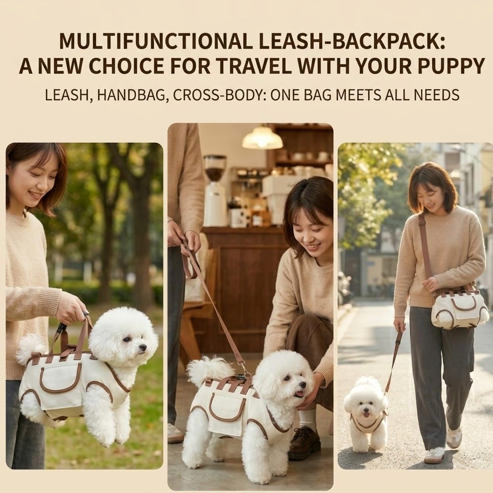 2-in-1 Portable Breathable Pet Carrier for Small Dogs and Cats，A-Single-M