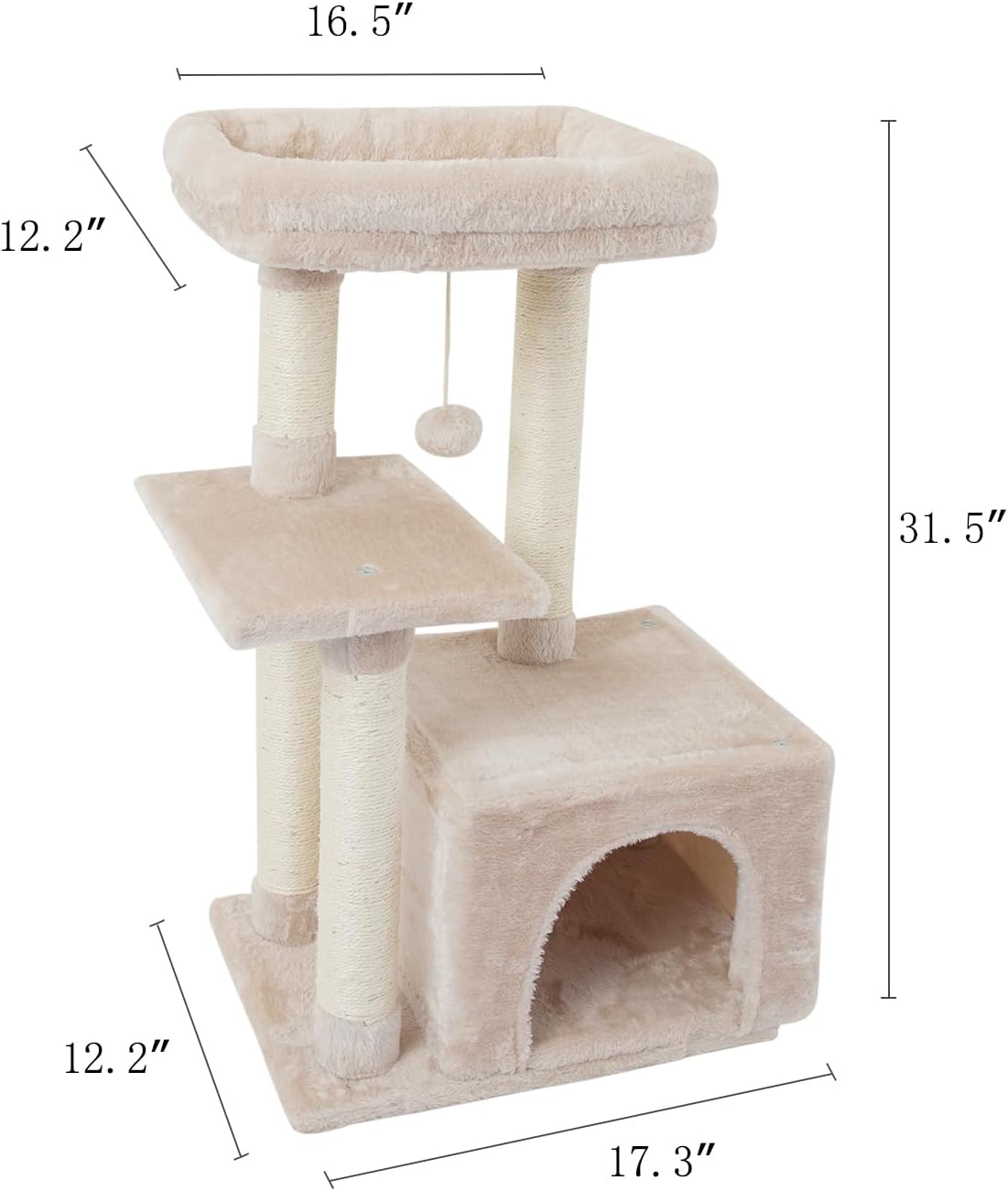 Cute Cat Tree Kitten Cat Tower Condo Cat Furniture Sisal Scratching Posts B