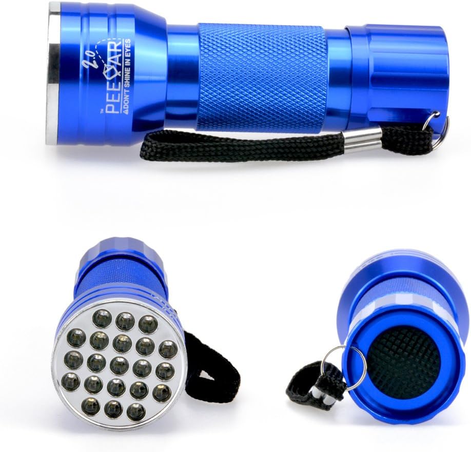 2.0 UV Pet Urine Detector Black Light LED Flashlight + Cat & Dog Behavior Guide. Ultra Bright Optimal 380-385NM Waveleng
