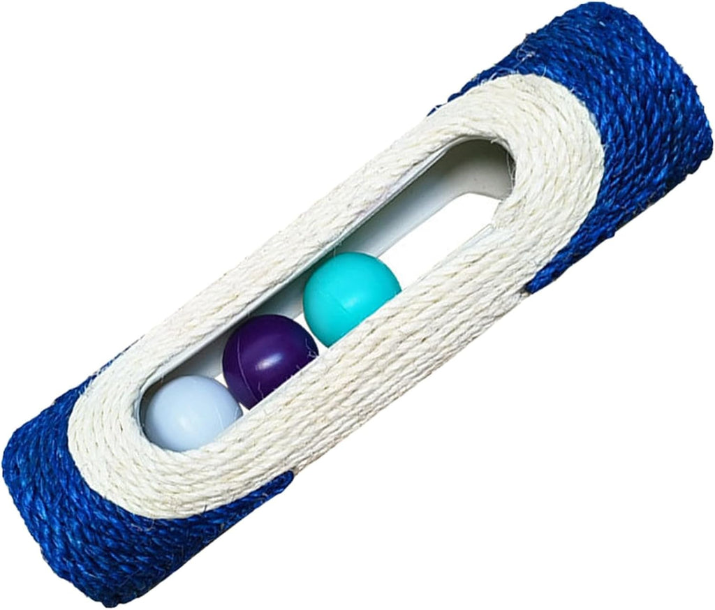 Cylindrical Scratching Board Sisal Cat Toys with 3 Pcs Ringing Balls 11 in Scratching Roller for Indoor Cats Playing (Bl