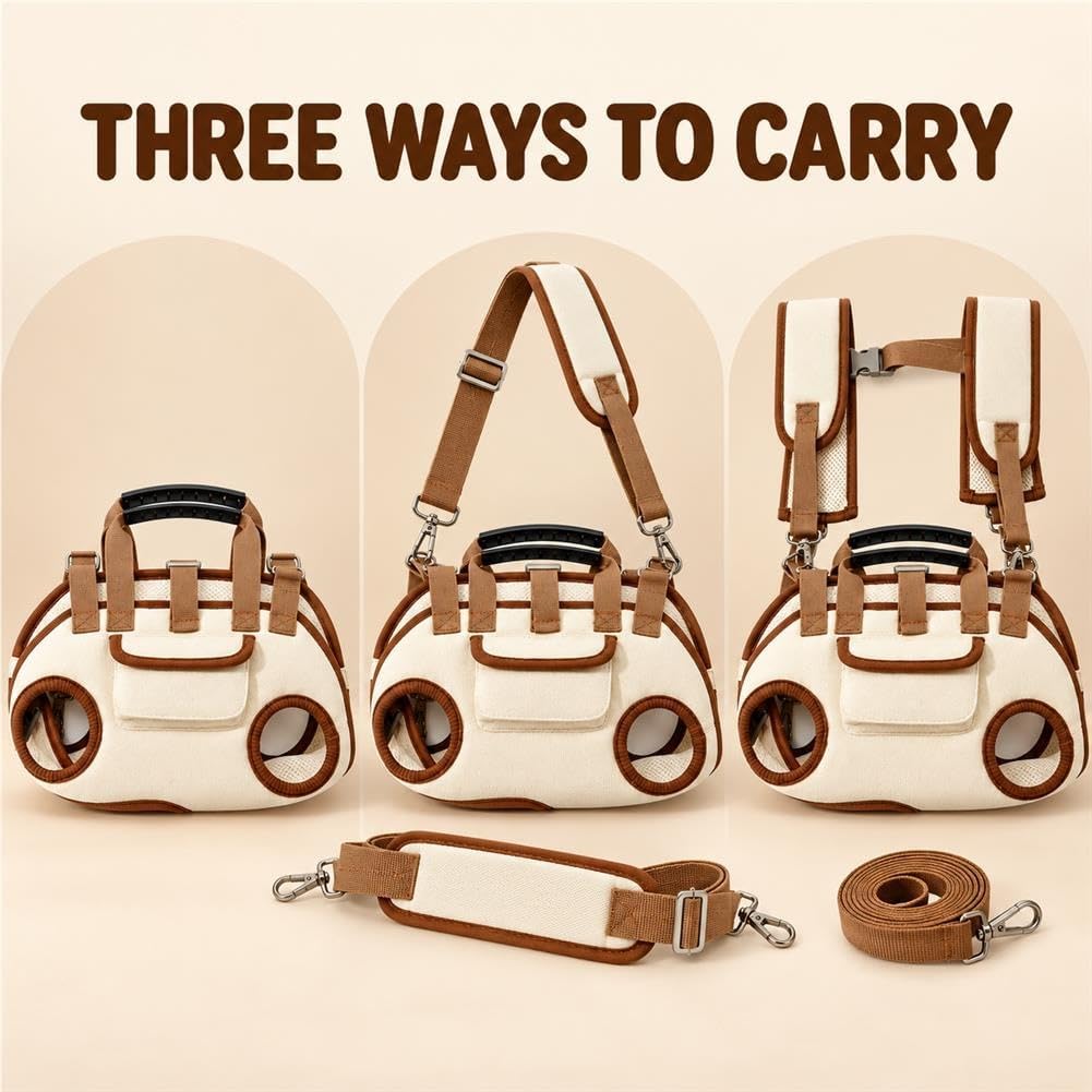 Portable Breathable Pet Carrier Sling with Padded Straps for Small Dogs