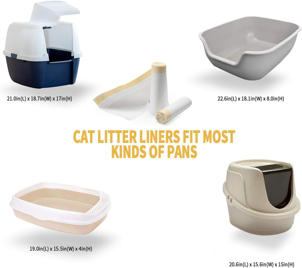 KONE Cat Litter Box Liners, 14 Count Jumbo Extra Durable Large Drawstring Kitty Litter Pan Bags Cat Waste Litter Bags Pe