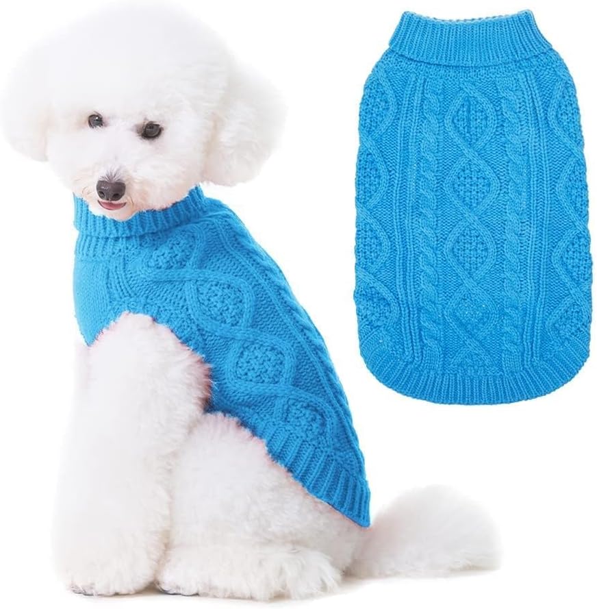 BINGPET Dog Sweater for Large Dogs, Turtleneck Knitted Clothes