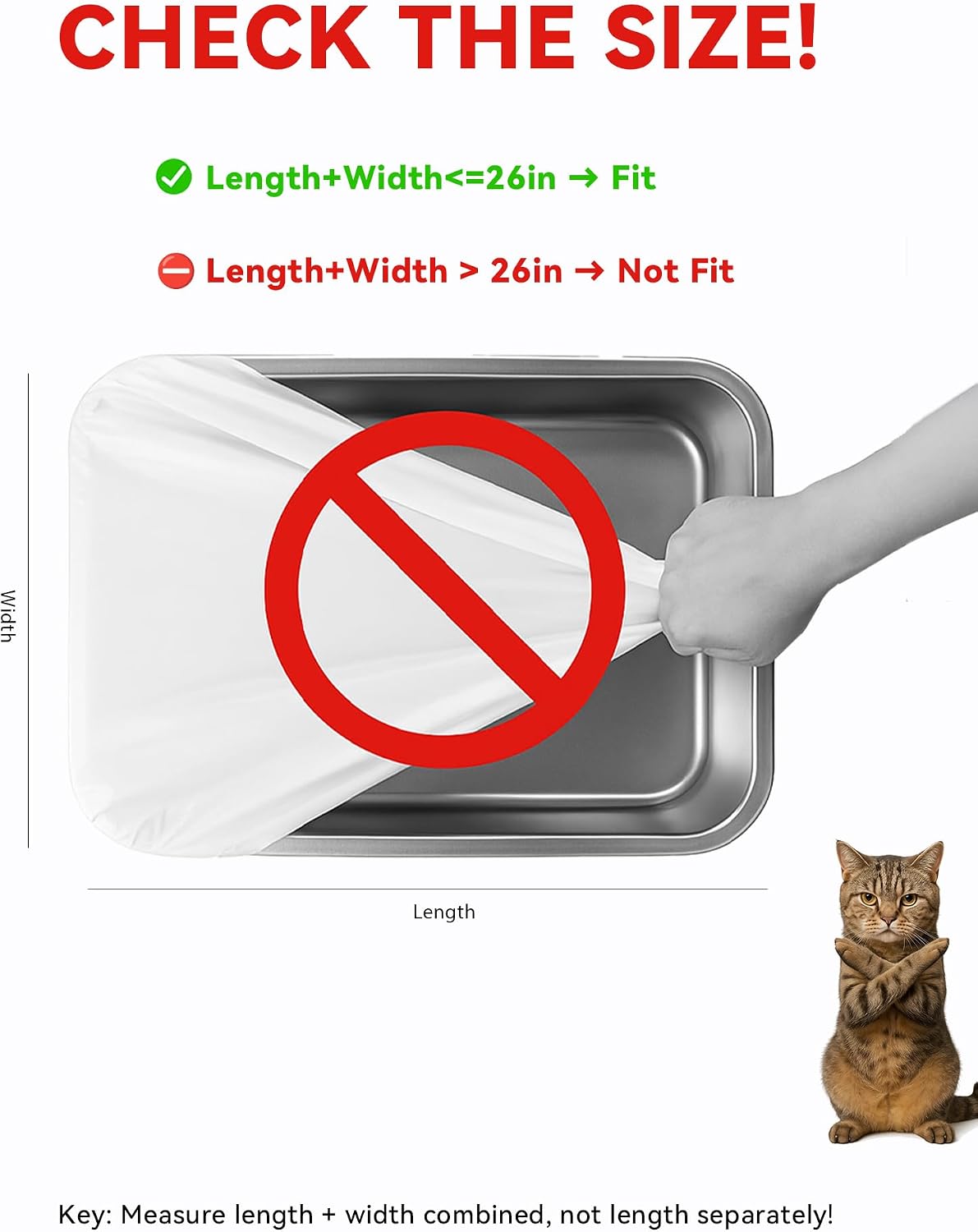 66 Count 26"x11.8" Cat Litter Box Bags Liners for Automatic Cat Litter Box