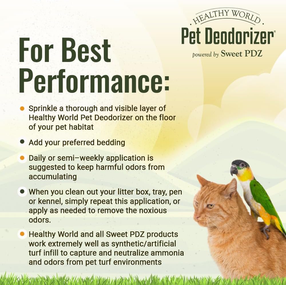 Sweet PDZ - Healthy World Pet Deodorizer - Pet Habitat & Litter Box Additive - 3.5 lbs (Pack of 2)