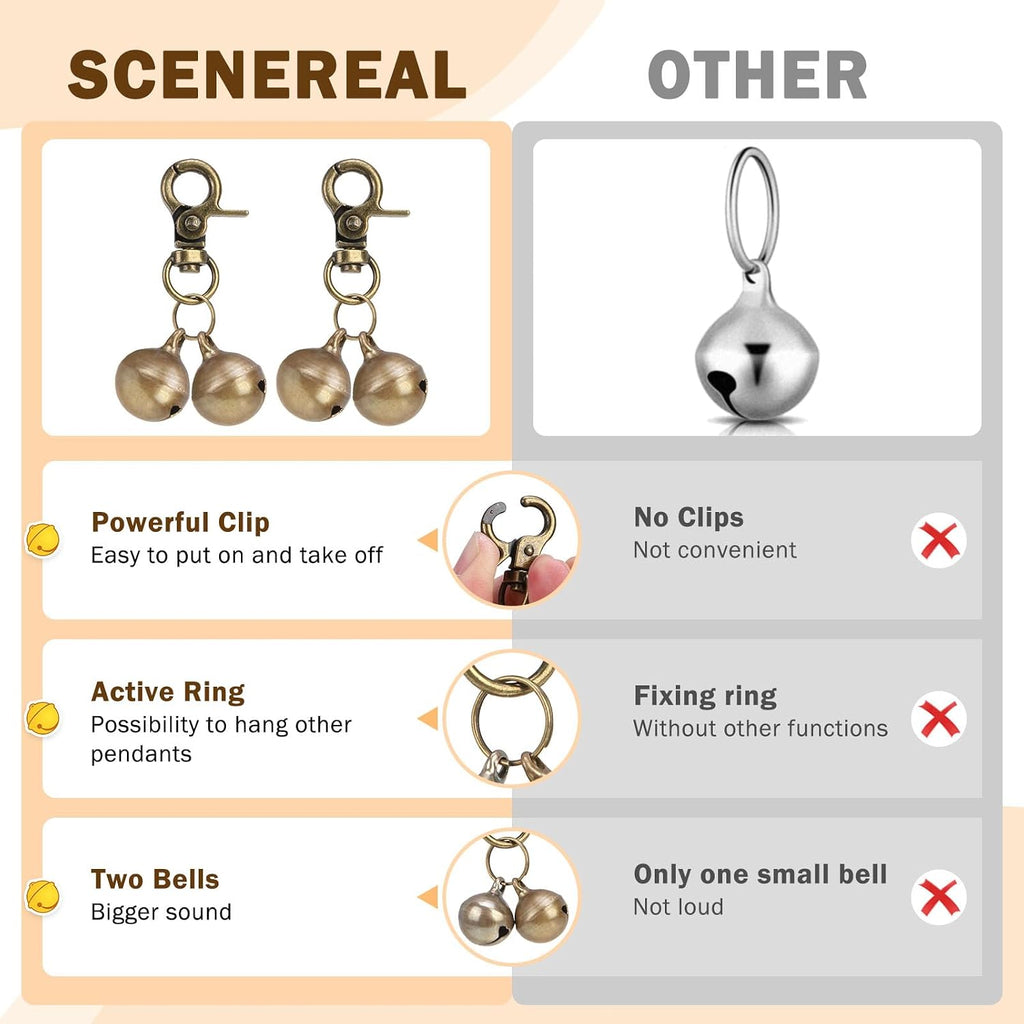Bells for Dog Collars - 2 Pack Pet Hanging Ring Bell Accessories for Dog & Cat, Pet Pendant Collar Charm with Heavy Duty