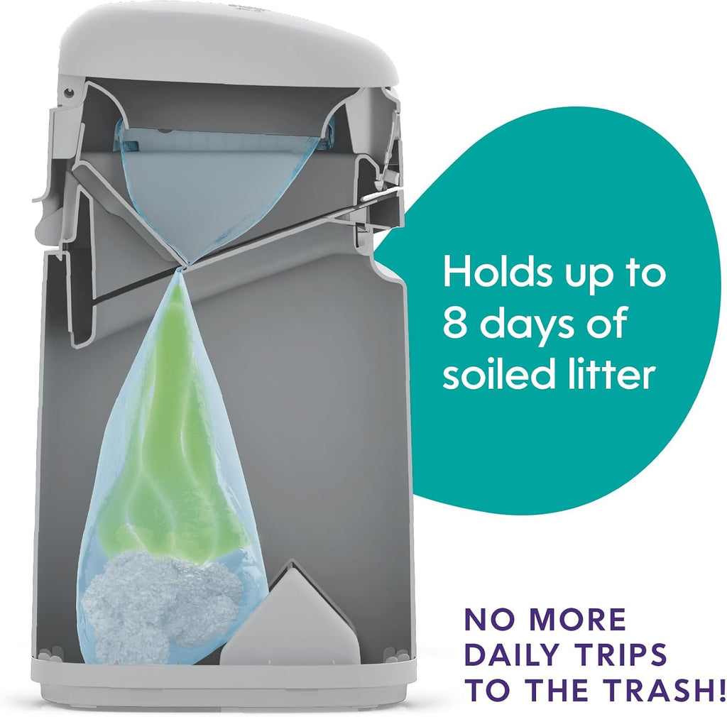 Bundle of Litter Genie Easy Roll Pail & Refill | Cat Litter Box Waste Disposal System for Odor Control with 2 Long Lasti