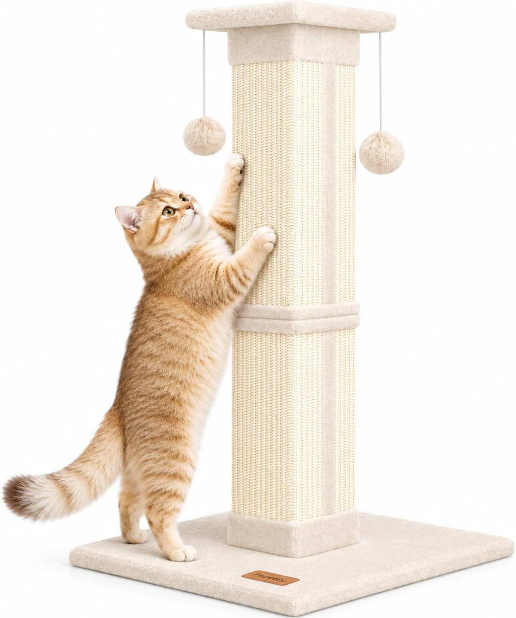 Cat Scratching Post 33 Inch for Indoor Cats, Grey
