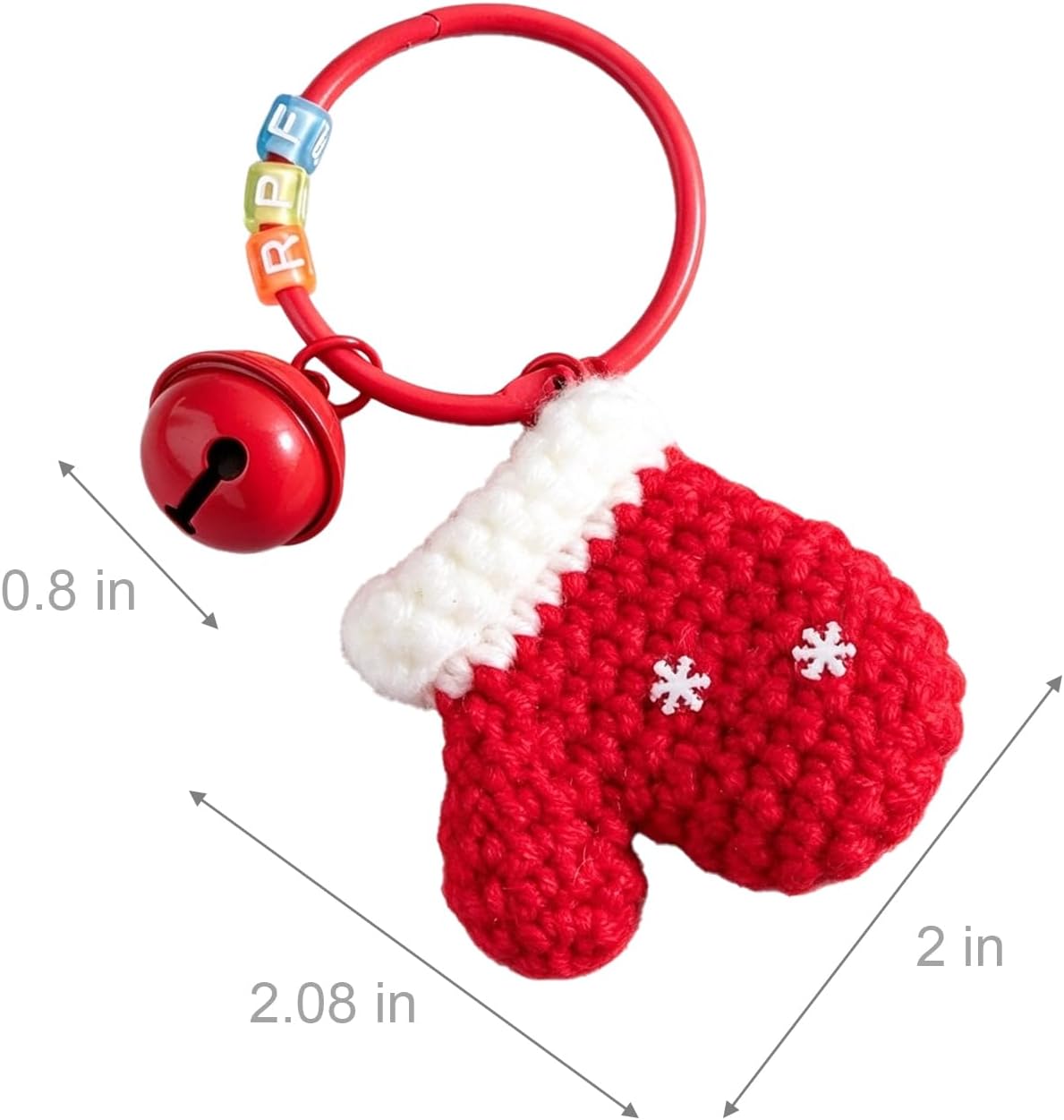 Christmas Pet Collar Charm, Handmade Crochet Cat & Dog Collar Pendant with Bell, Festive Pet Gift and Photo Prop (Gloves