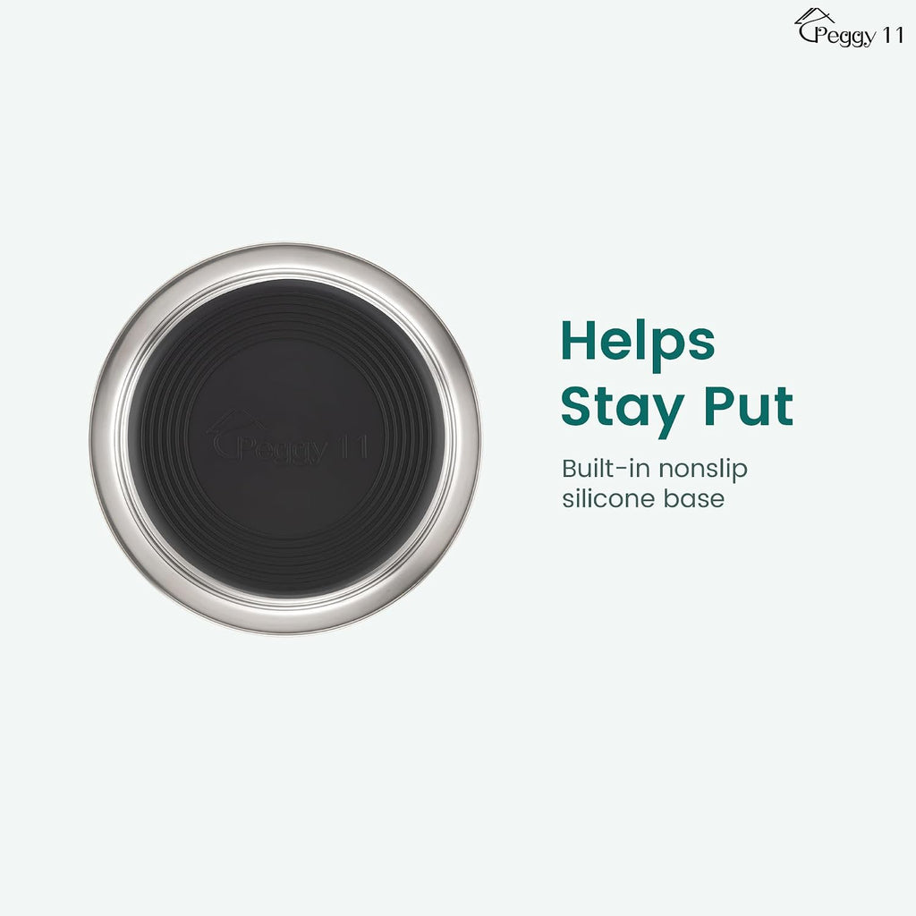 Deep Stainless Steel Dog Bowls, 3 US Cup Each, 2-Pack