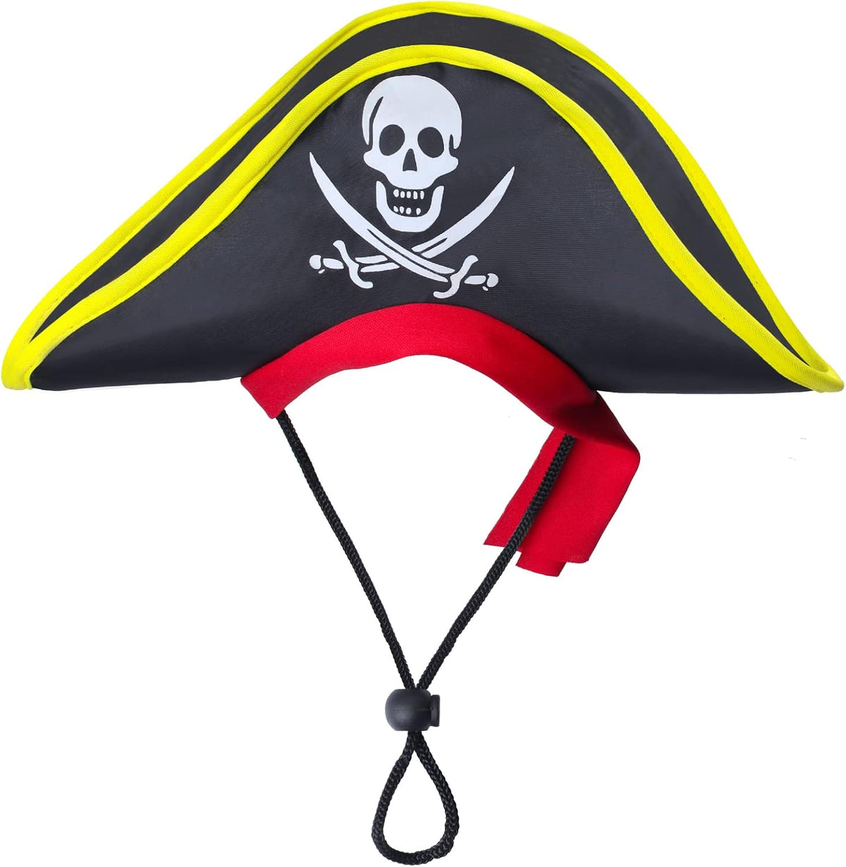 2 Pieces Skull Print Pet Pirate Hat with Pirate Skull Bandana Dog Cat Captain Cap Halloween Pirate Cosplay Costume Hallo