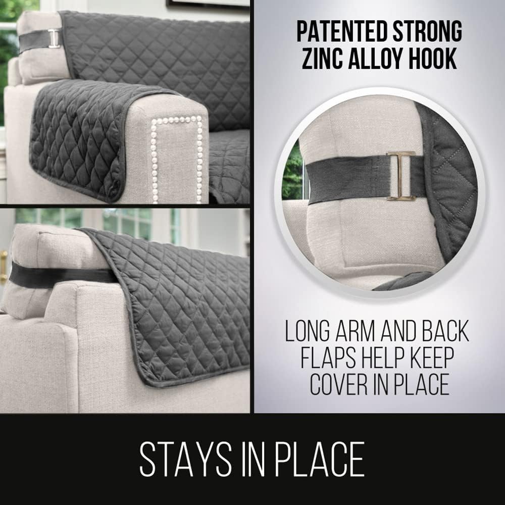 Sofa Shield® Couch Slip Covers for Dogs, Reversible Furniture Protector with Strap, Stain and Tear Resistant Cushion Cov