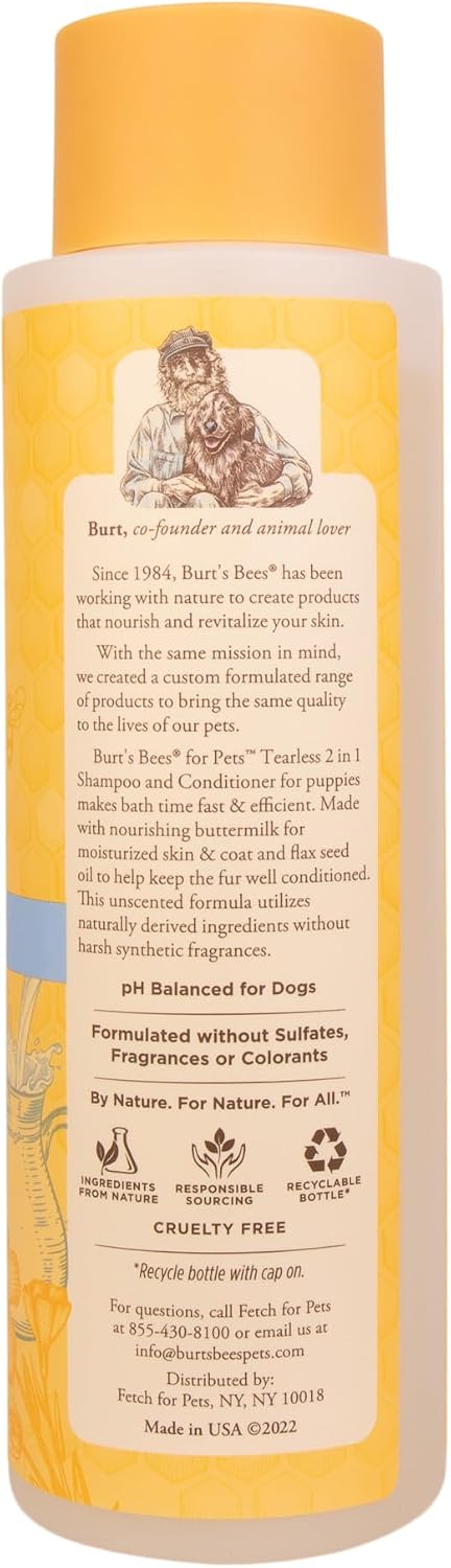 Burts Bees Tearless Puppy Shampoo & Conditioner with Buttermilk, 16 Fl Oz