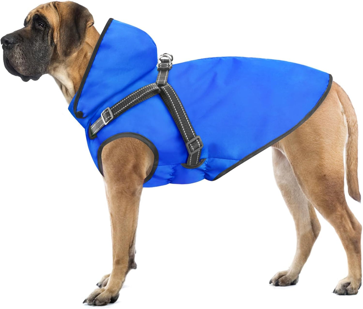 Dog Raincoat Waterproof Dog Hoodie Reflective Dog Raincoat Hooded Adjustable Rain Jacket for Small Medium Large Dogs Pup