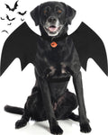 Dog Halloween Costumes for Large Dogs, Dog Bat Wings with Pumpkin Bell Pet Halloween Cosplay Party Dress Up (Large)