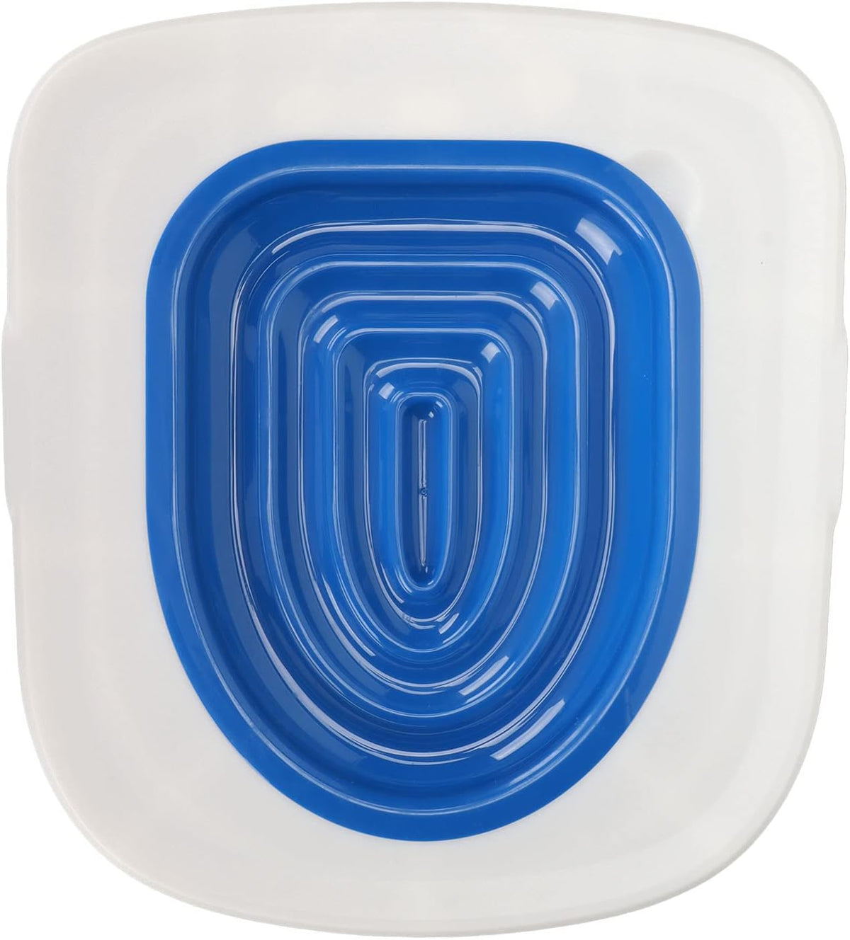 Cat Toilet Training Kit, Universal Reusable Cat Toilet Trainer for Pet Cleaning (White Tray, 1 Blue Inner Support)