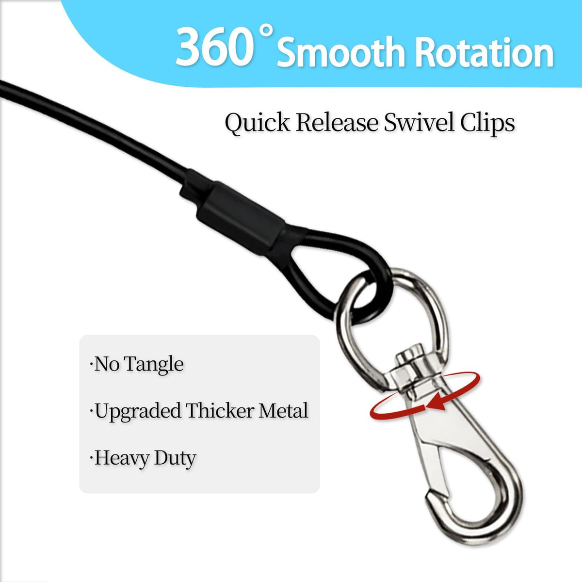 Training Tie Down, 4/6ft Short Tether Cable for Dogs - Short Anti-Chew Puppy Lead for Teething, Potty Training, and Indo