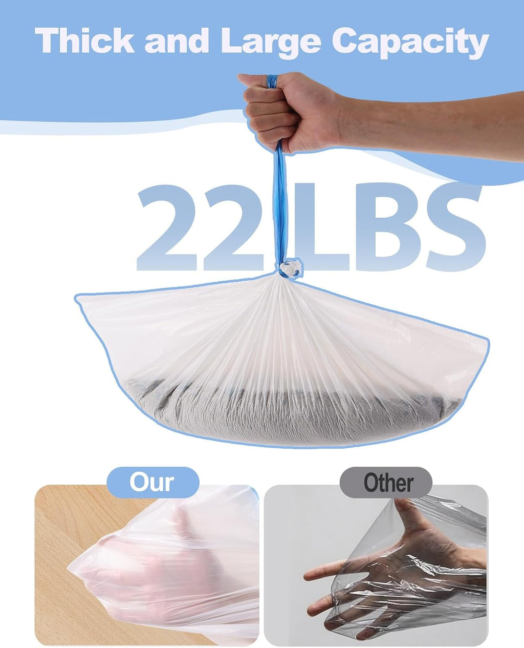 120 Count Drawstring Cat Litter Bags Compatible with MW-SC01/SC02/SC09/LR01