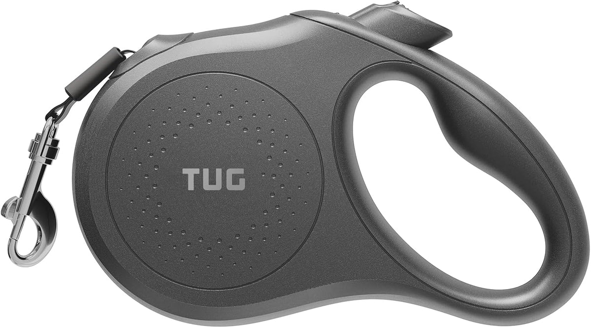 TUG Quest Retractable Dog Leash | 360° Tangle-Free | 16 ft Tape (S, Cream)