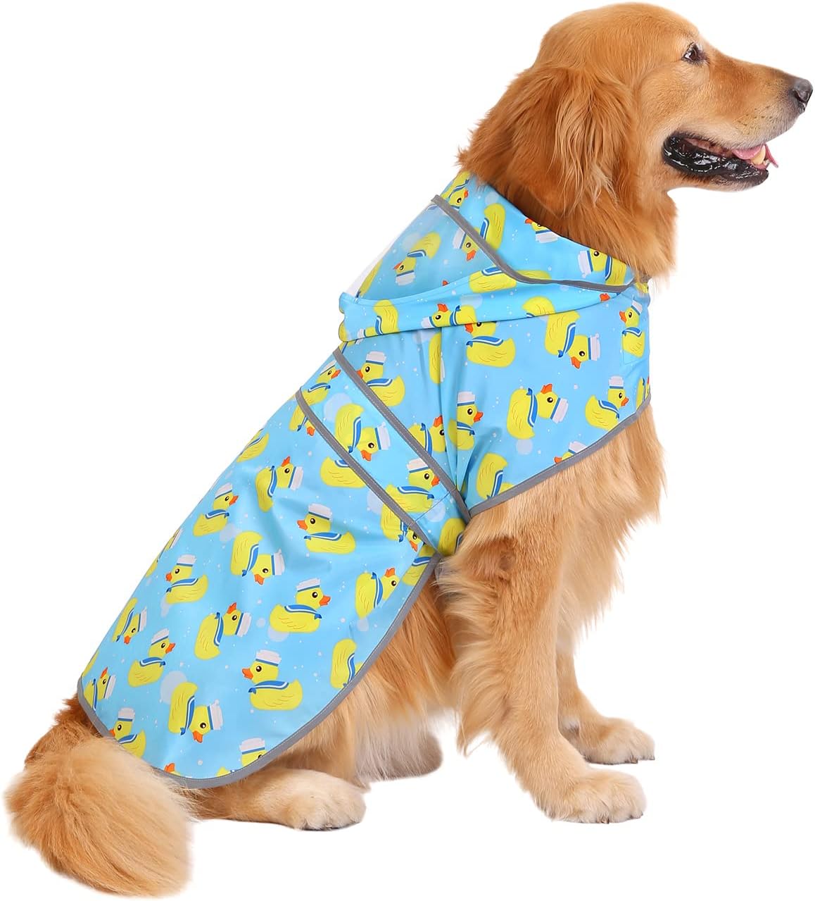 HDE Clear Hooded Dog Raincoat Jacket Poncho with Dog Leash Hole Yellow S