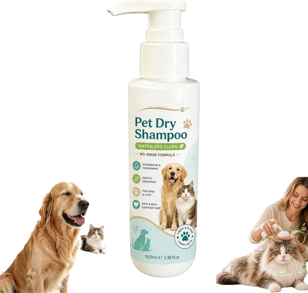 Rinse-Free Pet Shampoo Mousse, No Rinse Cat Shampoo for Dogs Cats (3a)
