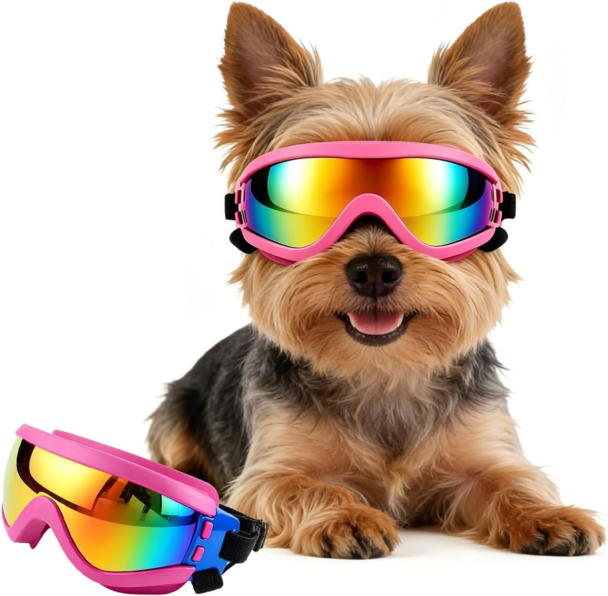 Dog Goggles Small Breed Windproof Anti-Fog Dog Sunglasses Clear View Dog Glasses for Walks/Car Rides/Motorcycle Riding/B