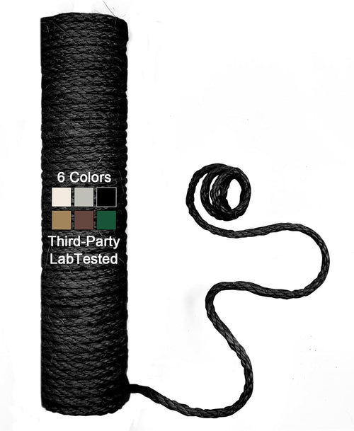 1/4in 164FT Natural Sisal Rope for Cat Tree, Cat Scratch Rope Replacement
