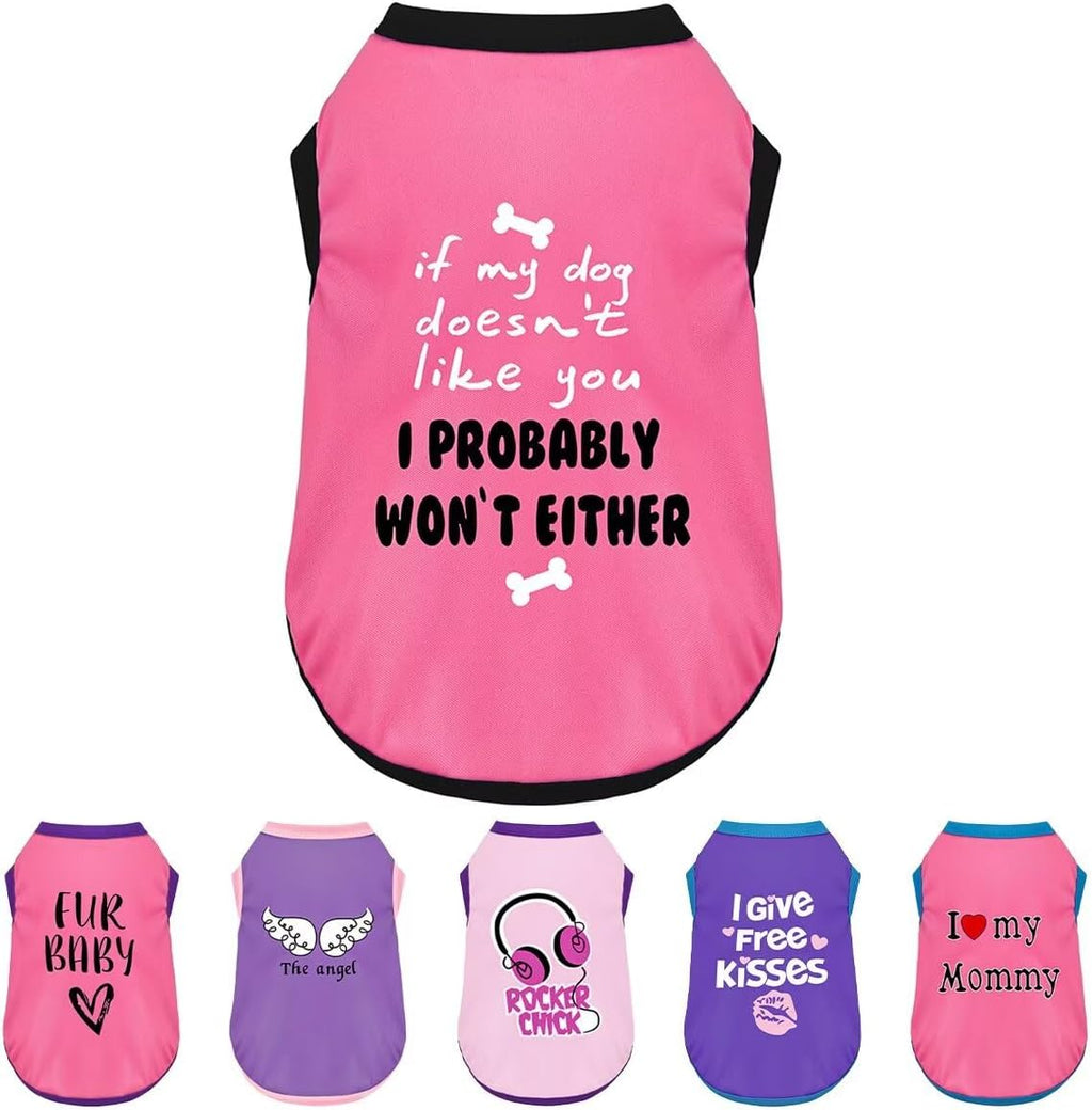 Color-Blocked Dog Tank Top with Playful Heat Transfer Designs – Lightweight Polyester Shirt for Small,MediumDogs, Perfec