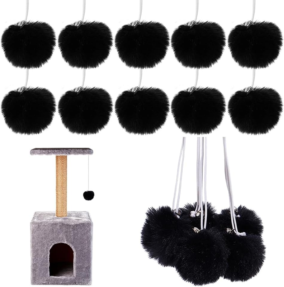 NBEADS 20 Pcs Cat Tree Replacement Balls, Interactive Catsplay Item Replacement Balls with Bell for Cat Polyester Rabbit