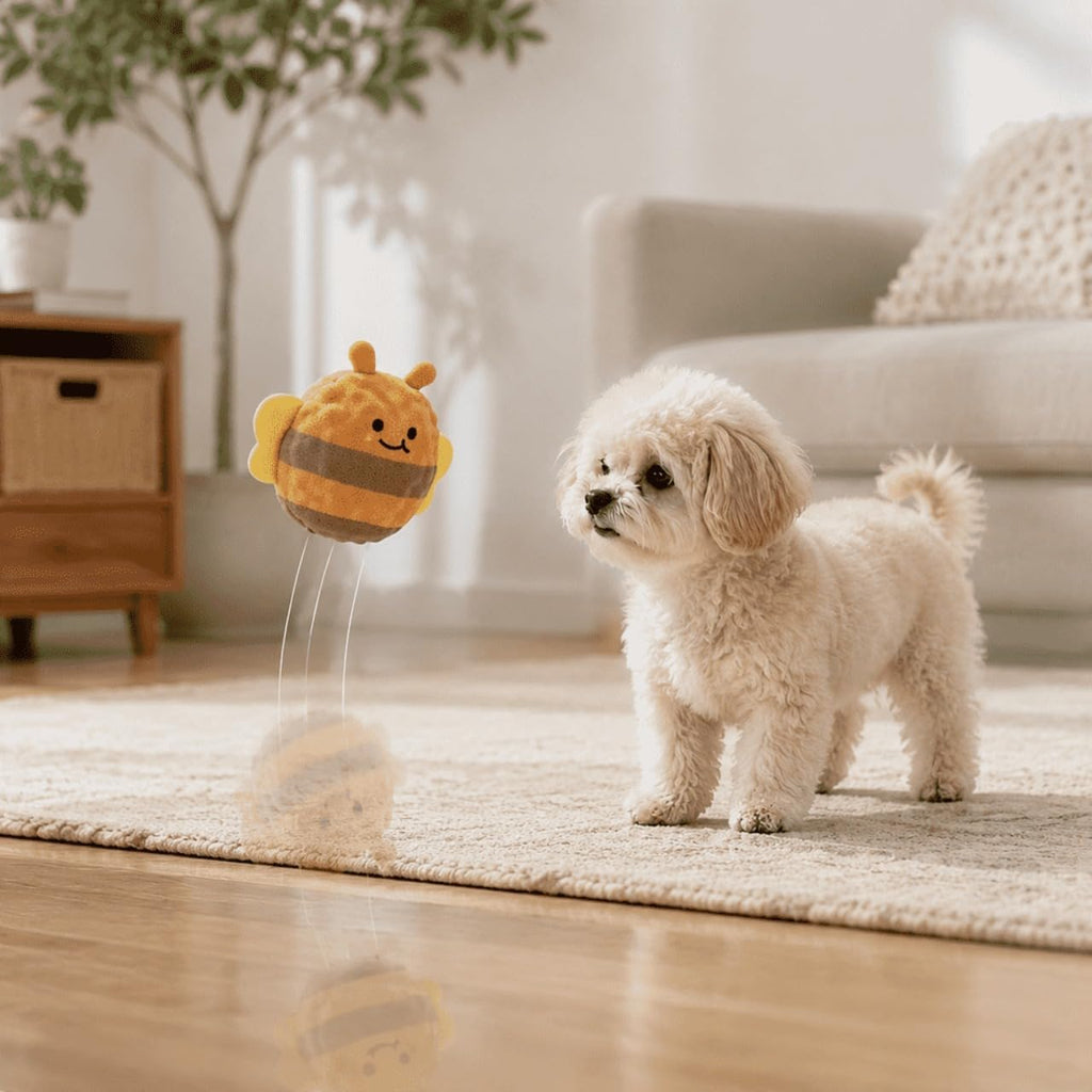 Mini Fluffy Squeaky Pet Ball, 2‑Pack Plush Soft Pet Play Balls, Cute Animal Shape Indoor Interactive Toy for Puppies & C