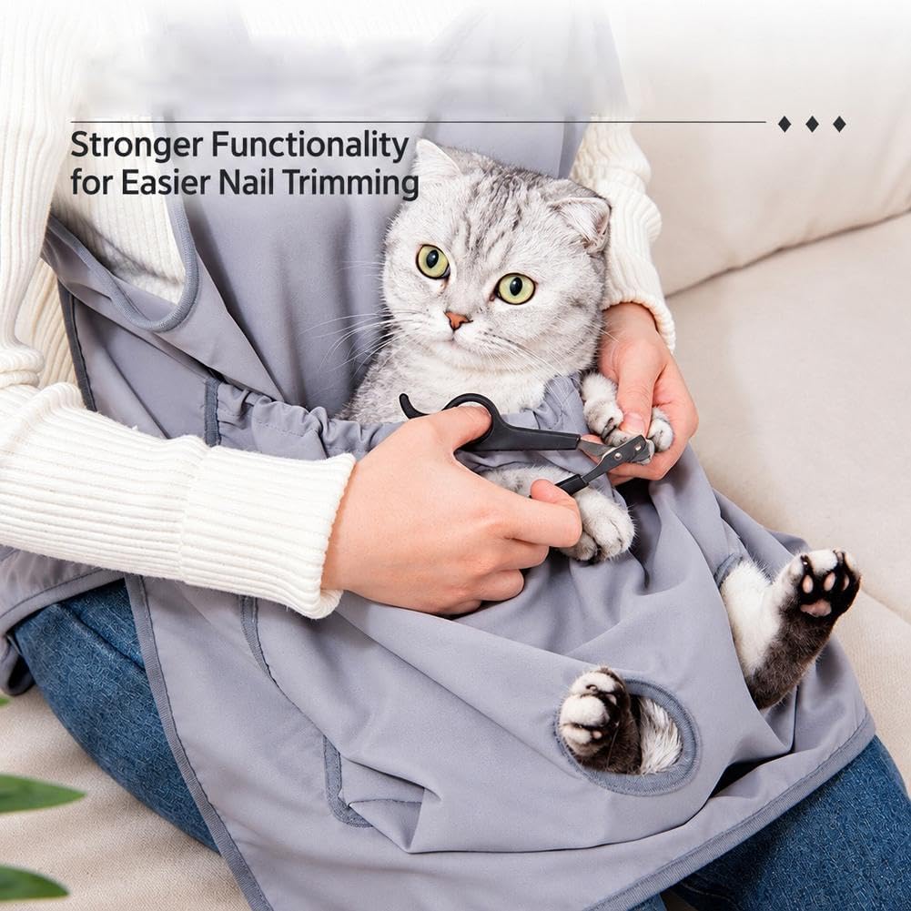 Hair Resistant Pet Cuddling Apron with Leg Holes for Holding Cats & Dogs