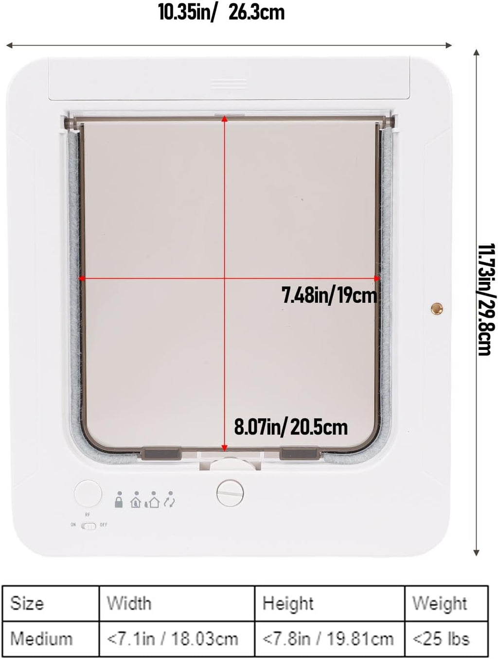 Collar Activated Smart Cat Door 4-Way Control Flap