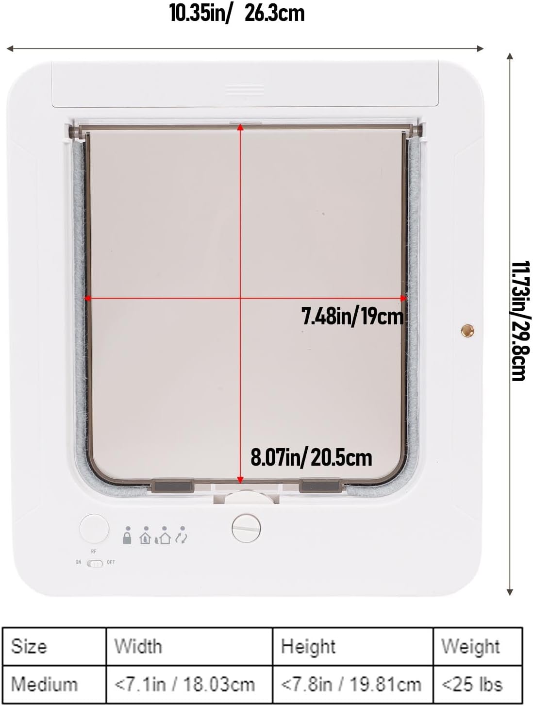 Collar Activated Smart Cat Door 4-Way Control Flap
