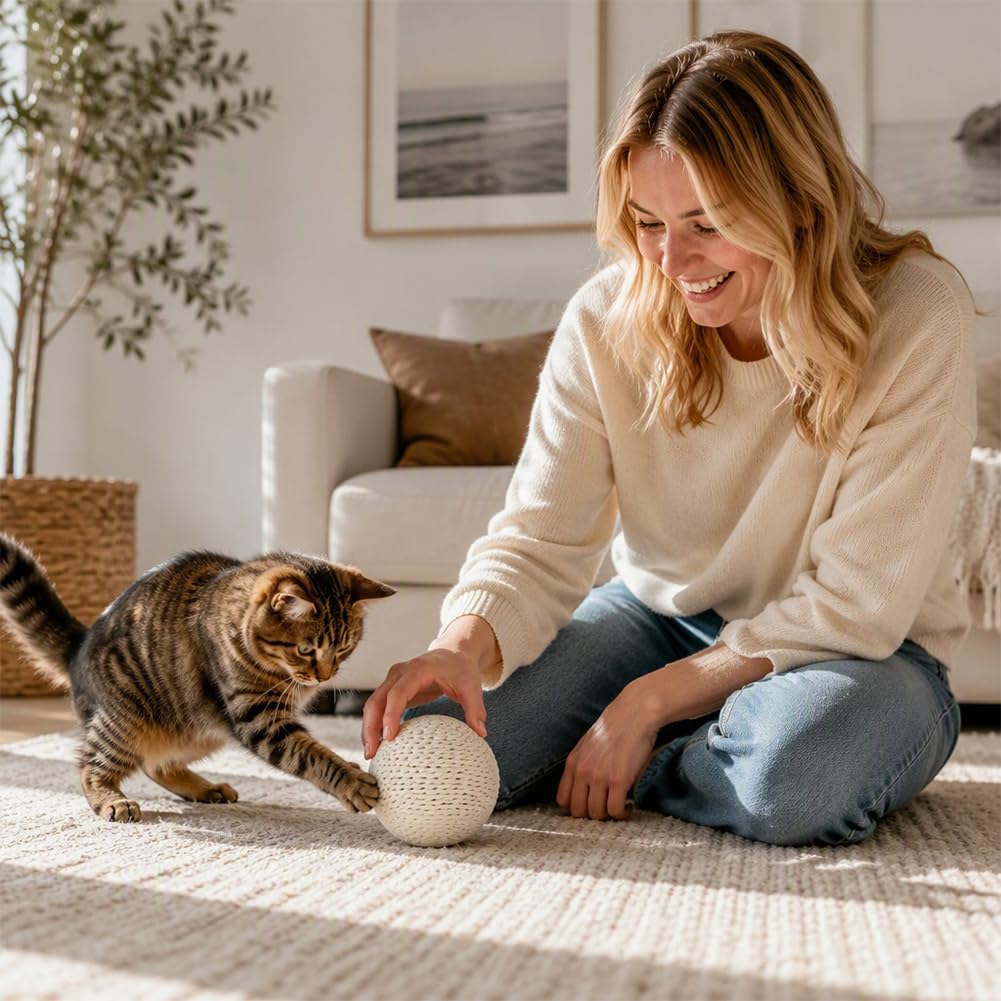 4 Inch Sisal Cat Toy Ball for Indoor Cats