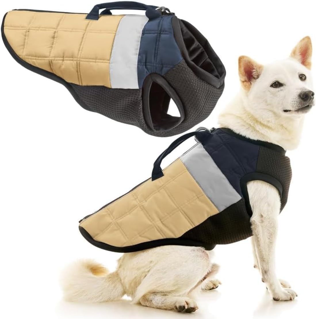 Gooby Dog Vest Jacket - Purple, Medium - Water Resistant Fleece Dog Vest with Dual D Ring Leash - Small Dog Sweater for 