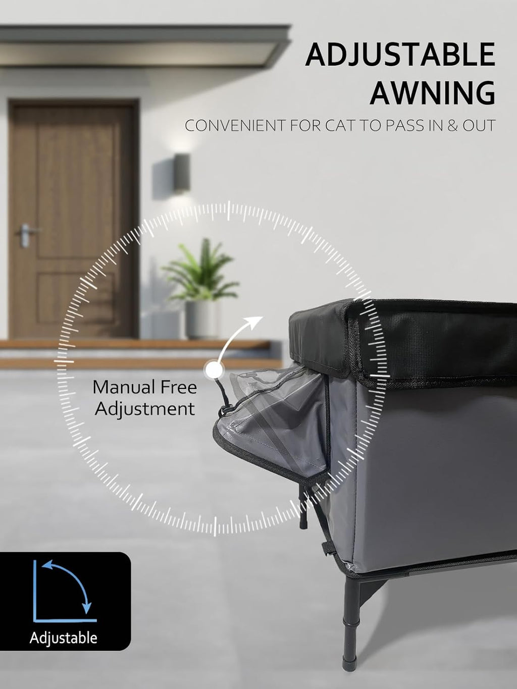 Heated Cat House for Outside Insulated in Winter,Dark Gray,Small