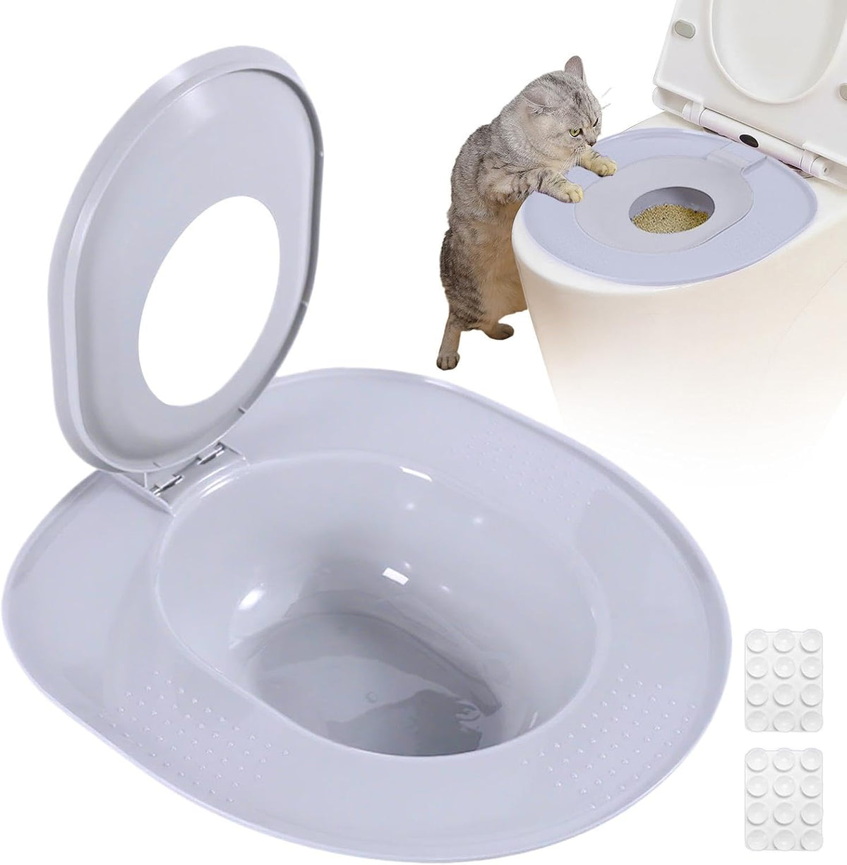 Reusable Cat Toilet Training Kit - Detachable Pet Potty Trainer Tray for