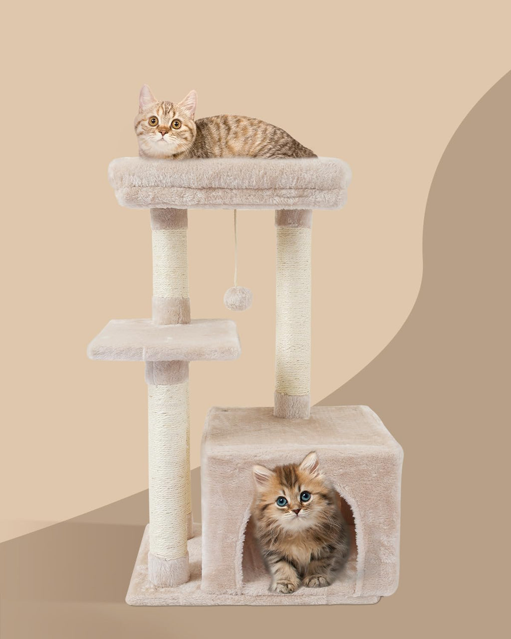 Cute Cat Tree Kitten Cat Tower Condo Cat Furniture Sisal Scratching Posts B